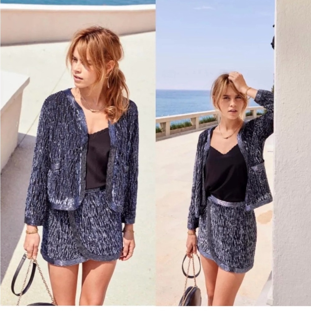 NWT Sézane Beaded Sequin Lizzie Jacket